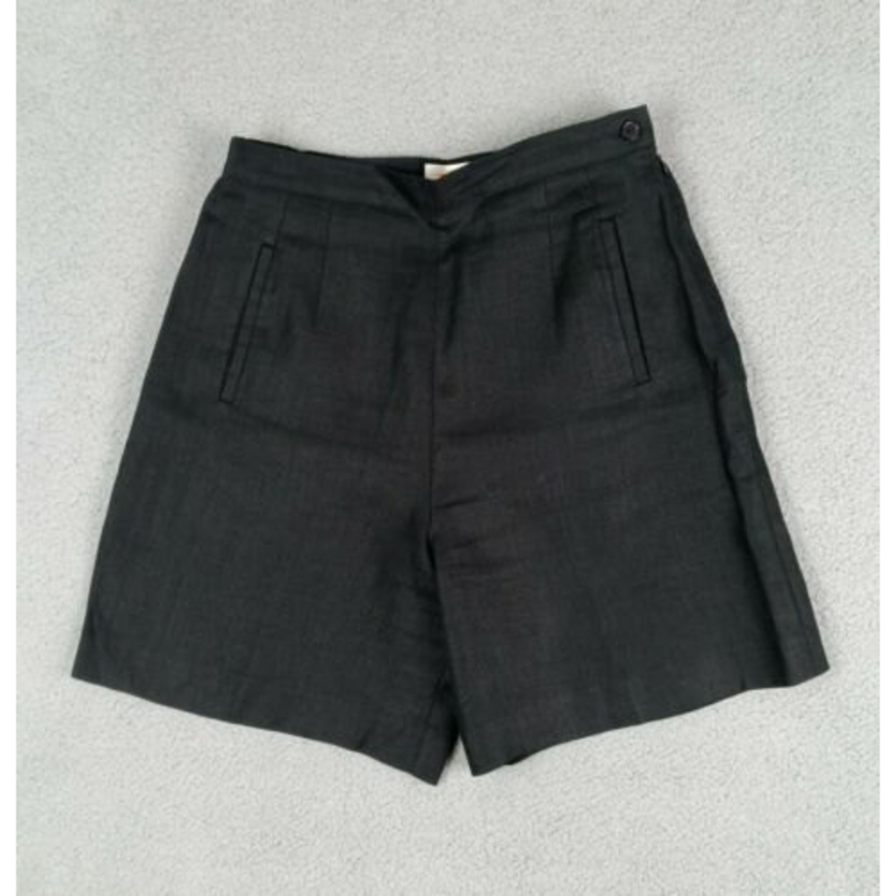 Talbots Petites Size 12 Irish Linen 100% Linen Black Women's Shorts